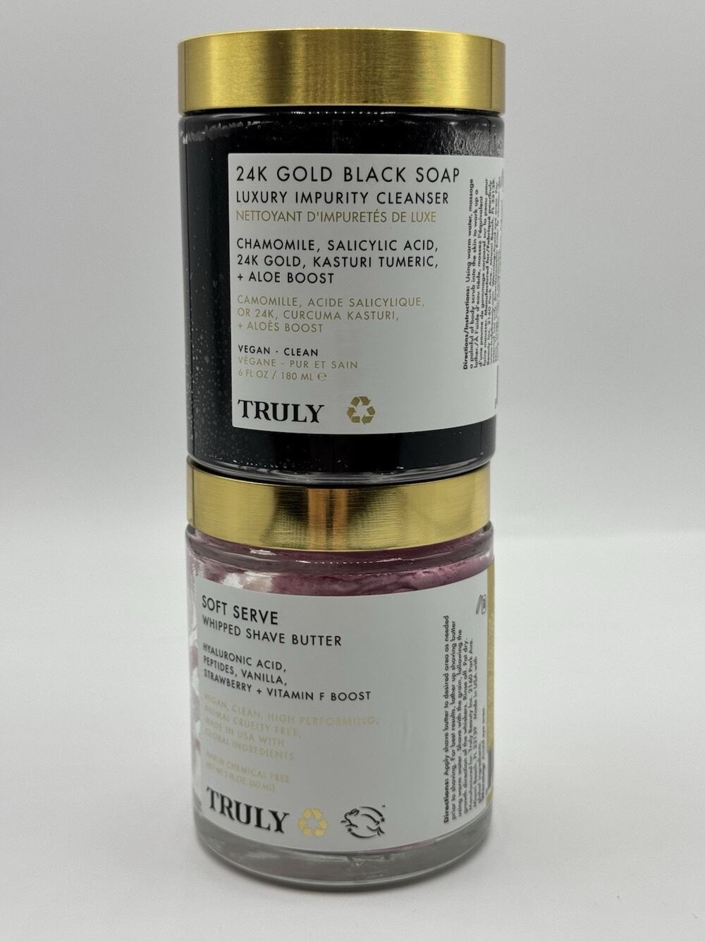 Truly 24K Gold Black Soap Luxury Impurity Cleanser 6oz Whipped Shave Butter NEW